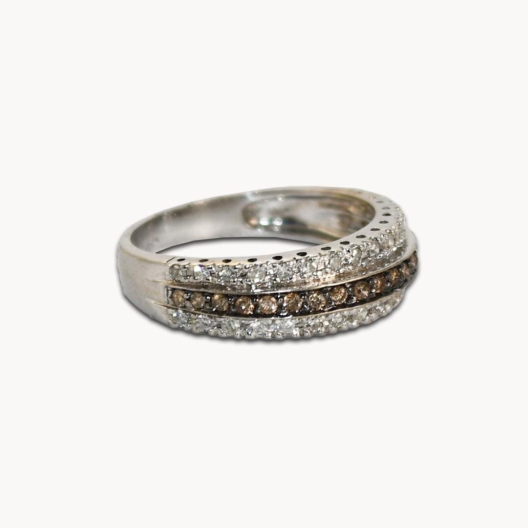 Women's or Men's 14K White Gold Diamond Ring & Earrings Set 1.35ct For Sale