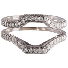 14 Karat White Gold Diamond Ring Enhancer Vintage Style 1.0 Carat Total Weight