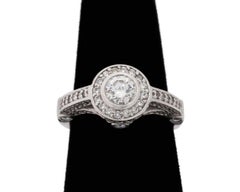 14K White Gold and Brilliant Cut Diamond Engagement Ring