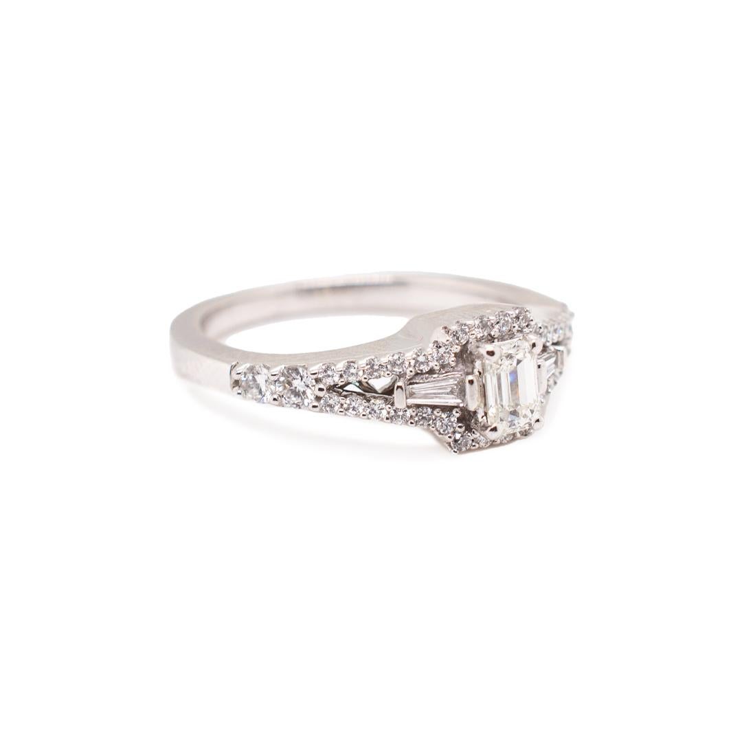 14K White Gold Diamond Ring In Excellent Condition In Houston, TX