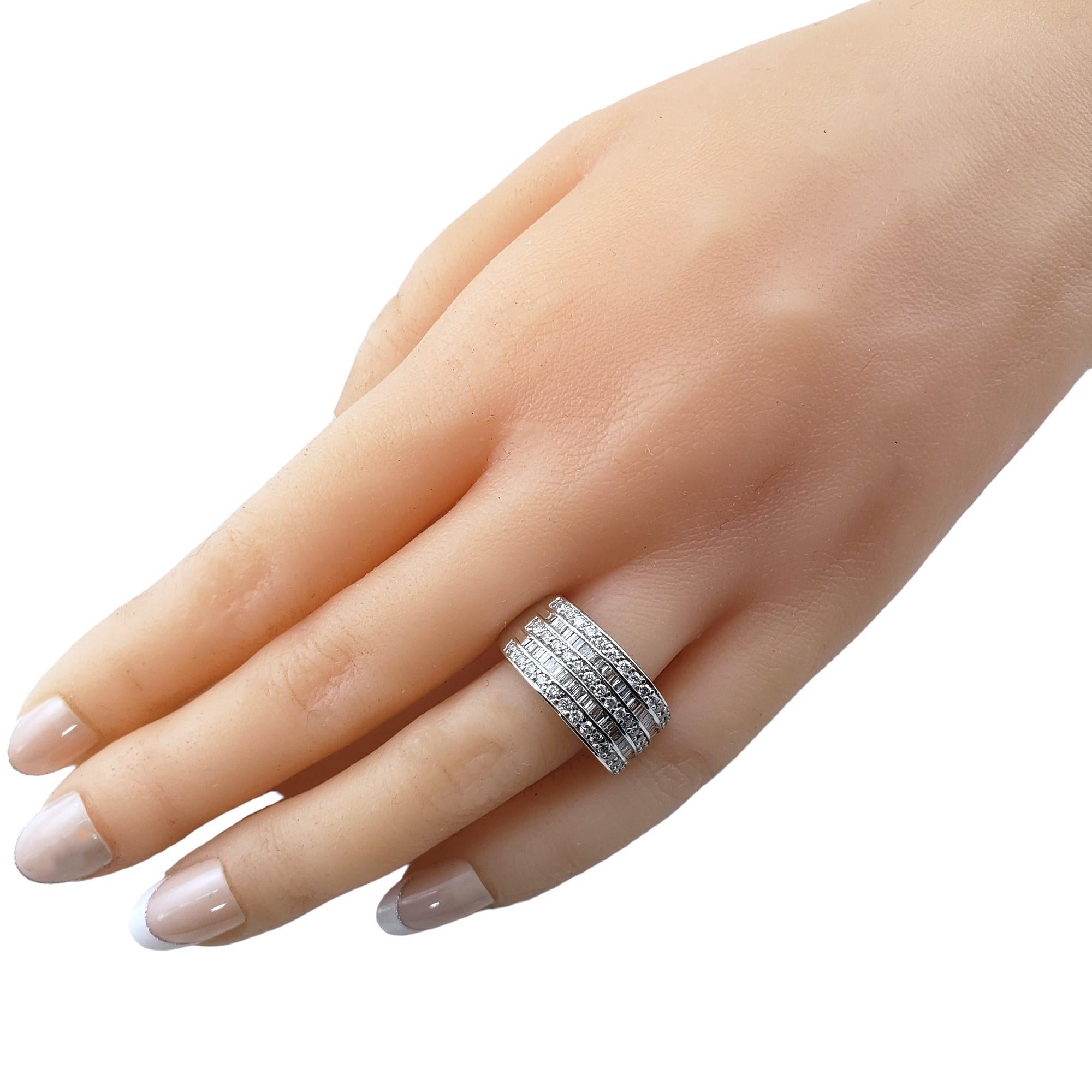 Anello con diamante in oro bianco 14K misura 7 #15375 in vendita 3