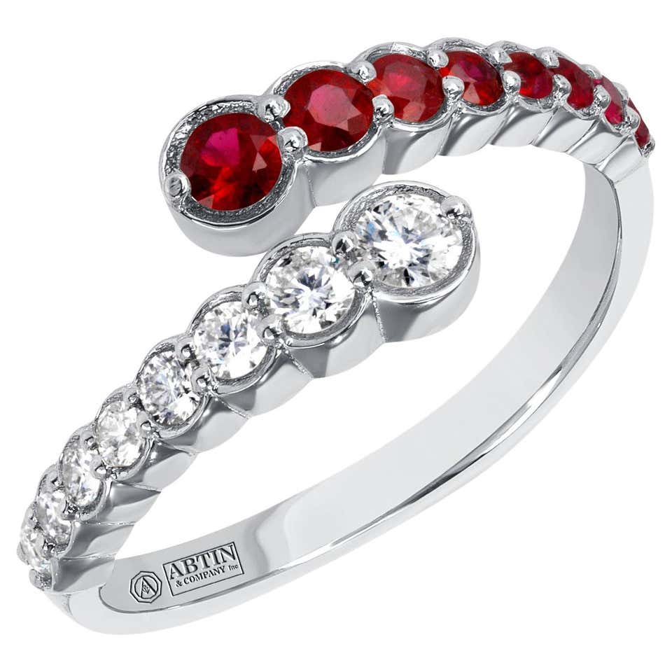 Bezel-Set Ruby and Diamond Yellow Gold/White Gold Ring at 1stDibs ...