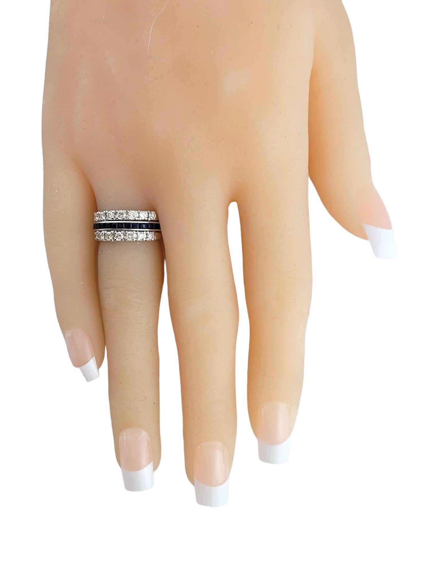 Women's 14K White Gold Diamond & Sapphire Ring Size 4.25