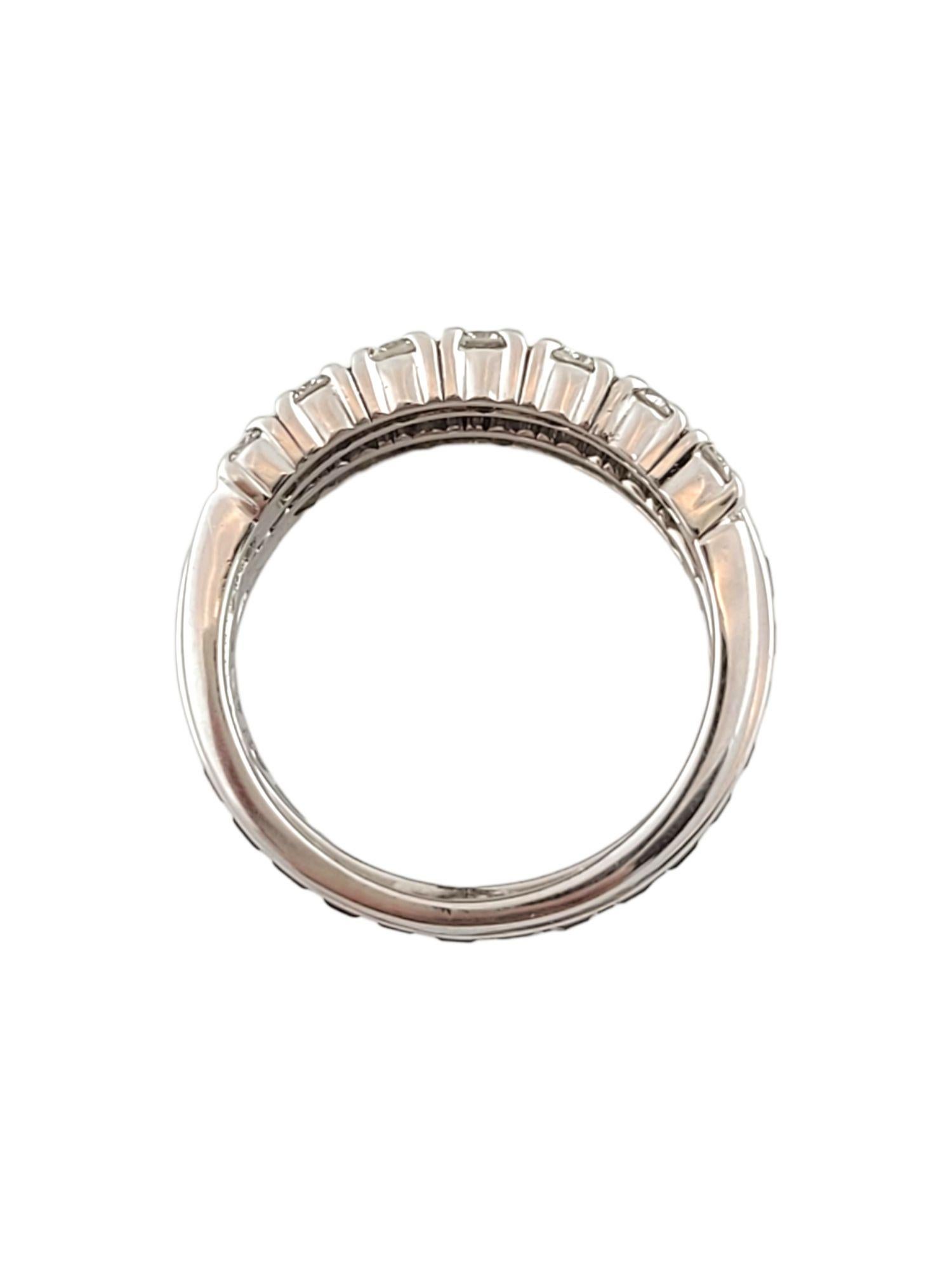 14K White Gold Diamond & Sapphire Ring Size 4.25 2