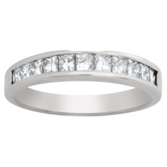 14k white gold Diamond Semi Eternity Band and Ring with app. 1 carat