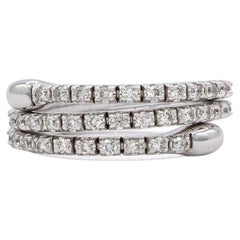 14k White Gold & Diamond Serpentine Flex Fashion Ring 0.64ctw G/VS
