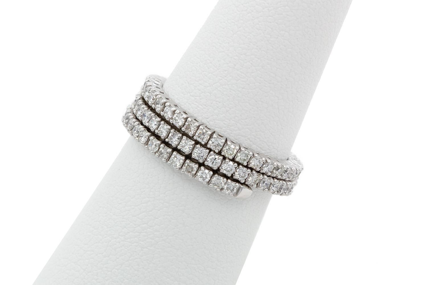 14k White Gold & Diamond Serpentine Flex Fashion Ring 1.40ctw 2