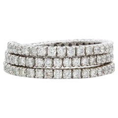 14k White Gold & Diamond Serpentine Flex Fashion Ring 1.40ctw