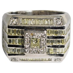 14K White Gold Diamond Signet Ring
