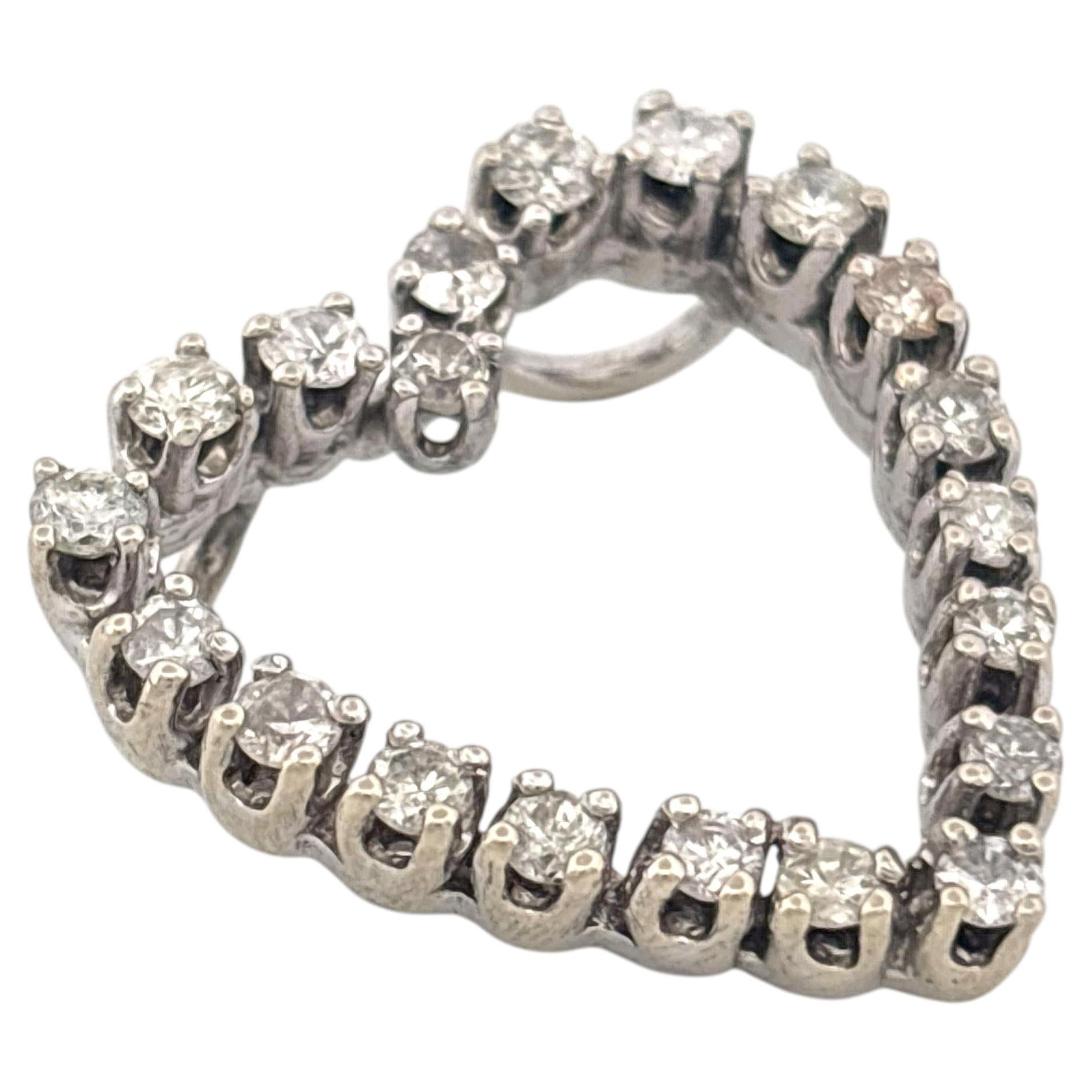 Ciondolo a scorrimento con diamante in oro bianco 14K 0,80ctw I-J I2