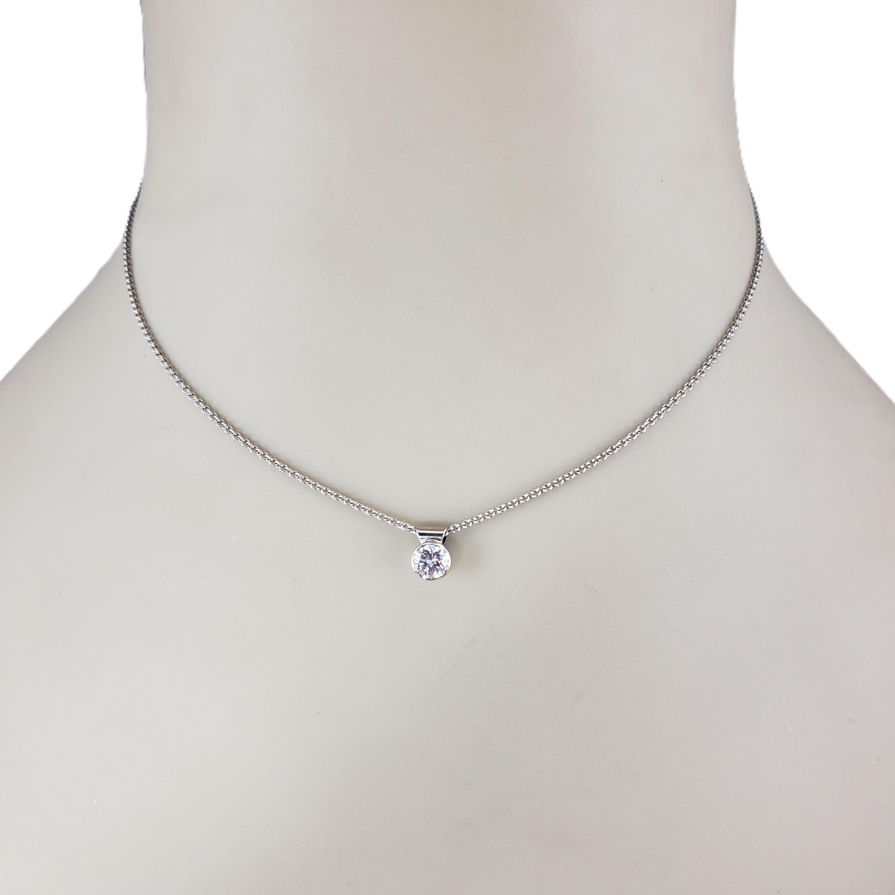 Donna Collana con solitario di diamanti in oro bianco 14K #23031 in vendita