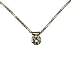 14K White Gold Diamond Solitaire Necklace #23031
