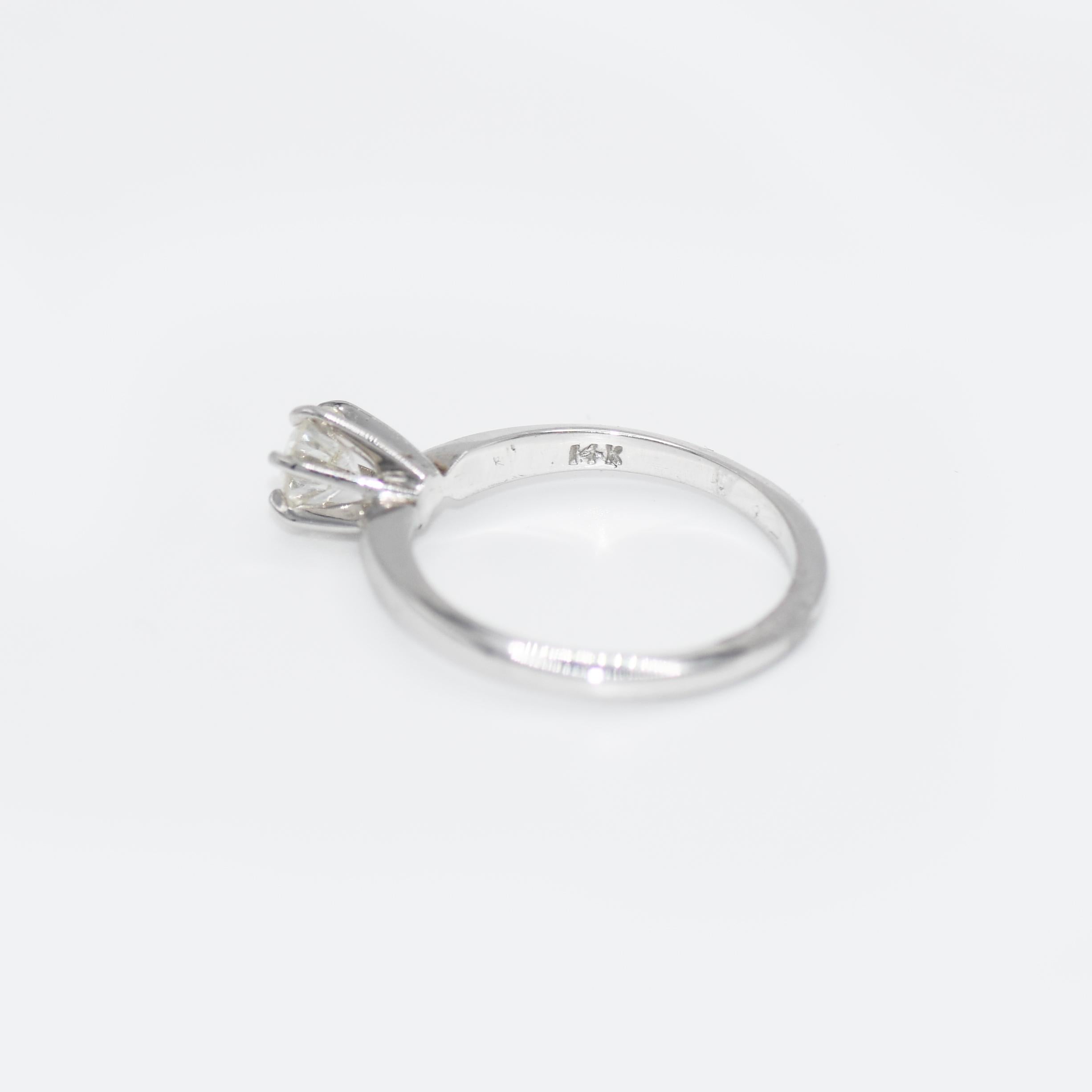 14K Weißgold Diamant Solitär Ring 0,40ct im Angebot 2