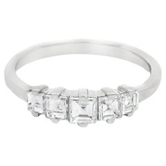 14K White Gold Diamond Square-Shape Ring