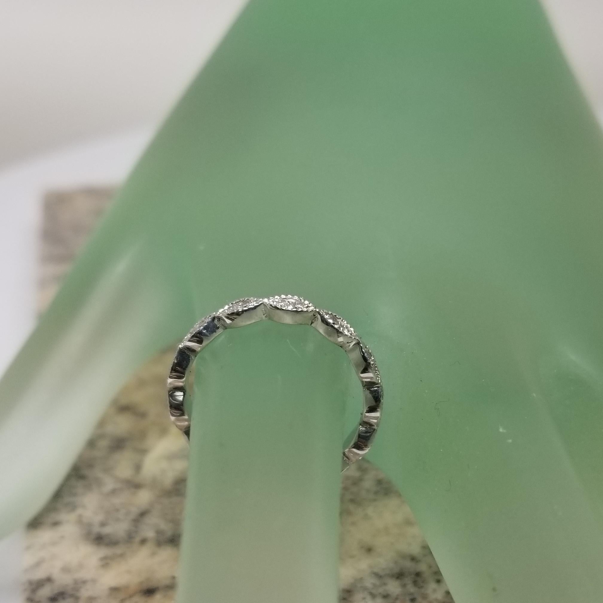 14 Karat White Gold Diamond Stack Able Eternity Ring In New Condition For Sale In Los Angeles, CA
