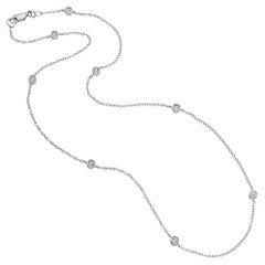 Collier station en or blanc 14 carats et diamants