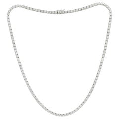 Collar Tenis Línea Recta Diamantes Oro Blanco 14K, 13,00 Quilates