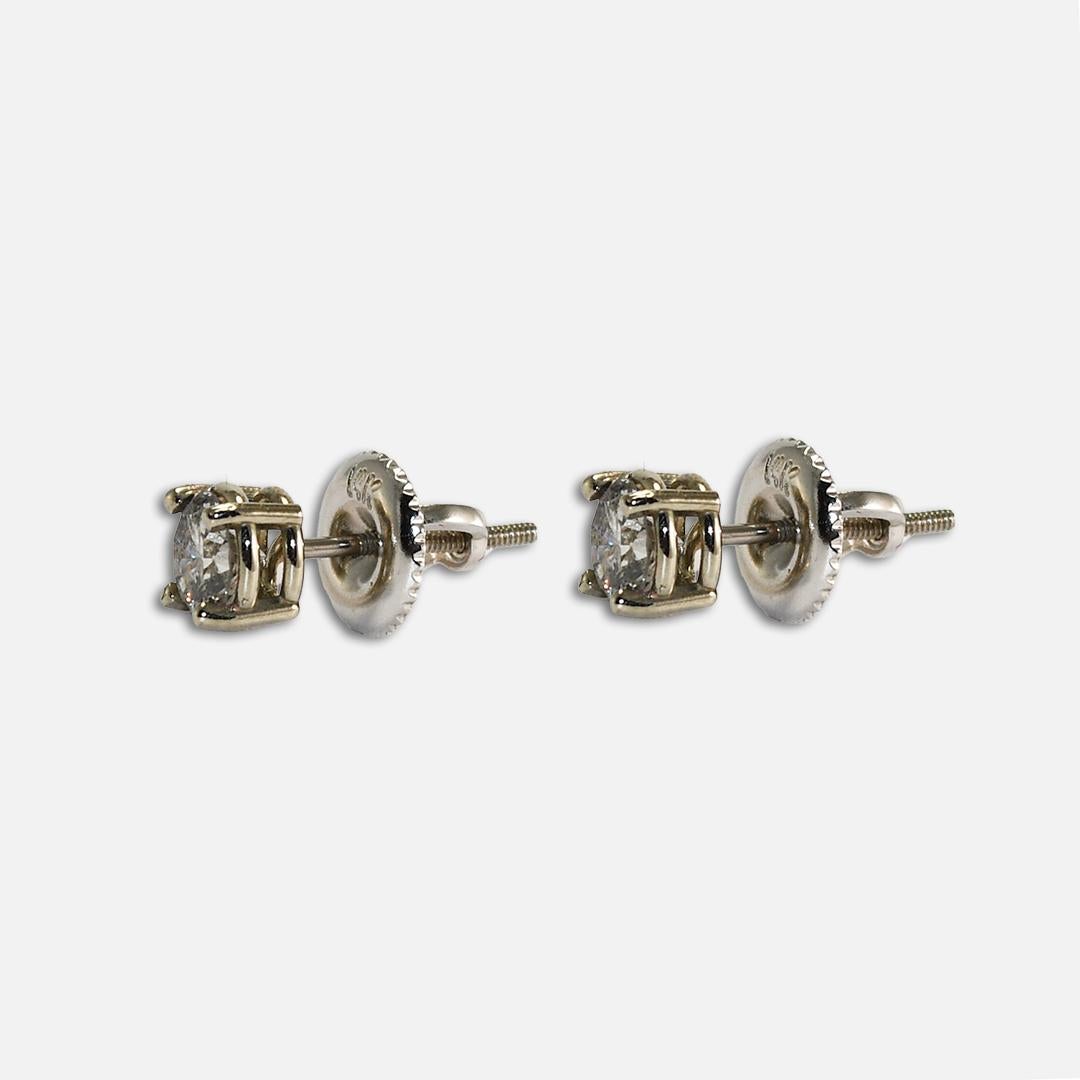 Orecchini con diamante in oro bianco 14K 0,65ct In condizioni ottime in vendita a Laguna Beach, CA