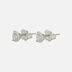 14K Weißgold Diamant-Ohrstecker-Ohrstecker 0,85 Karat