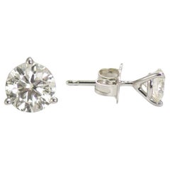 14K White Gold Diamond Stud Earrings 0.85ct