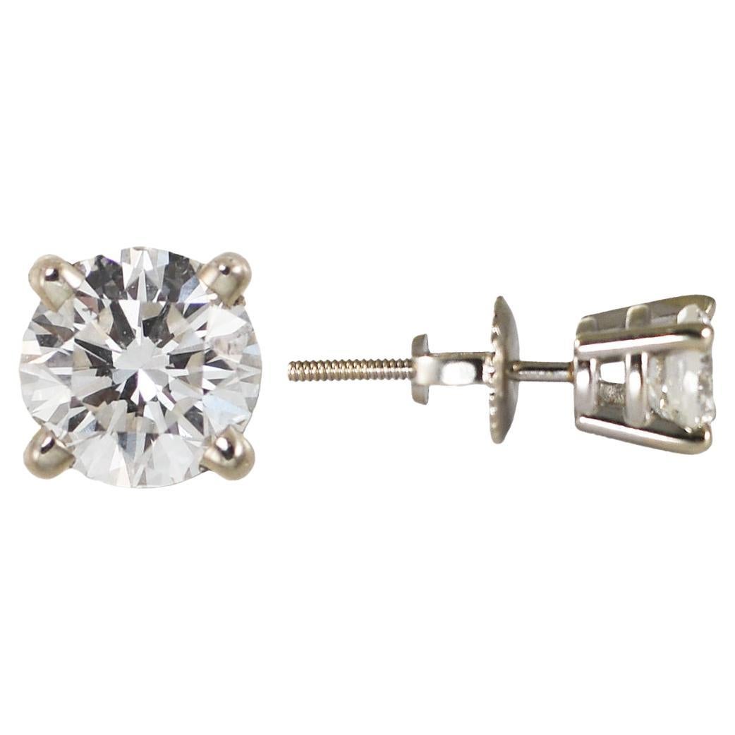 Boucles d'oreilles en or blanc 14K avec diamant 1.20ct