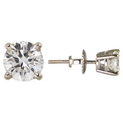 Boucles d'oreilles en or blanc 14K avec diamant 1.20ct
