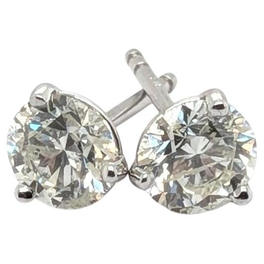 14k White Gold Diamond Stud Earrings, 1.23ctw, SI2 Clarity, Unisex
