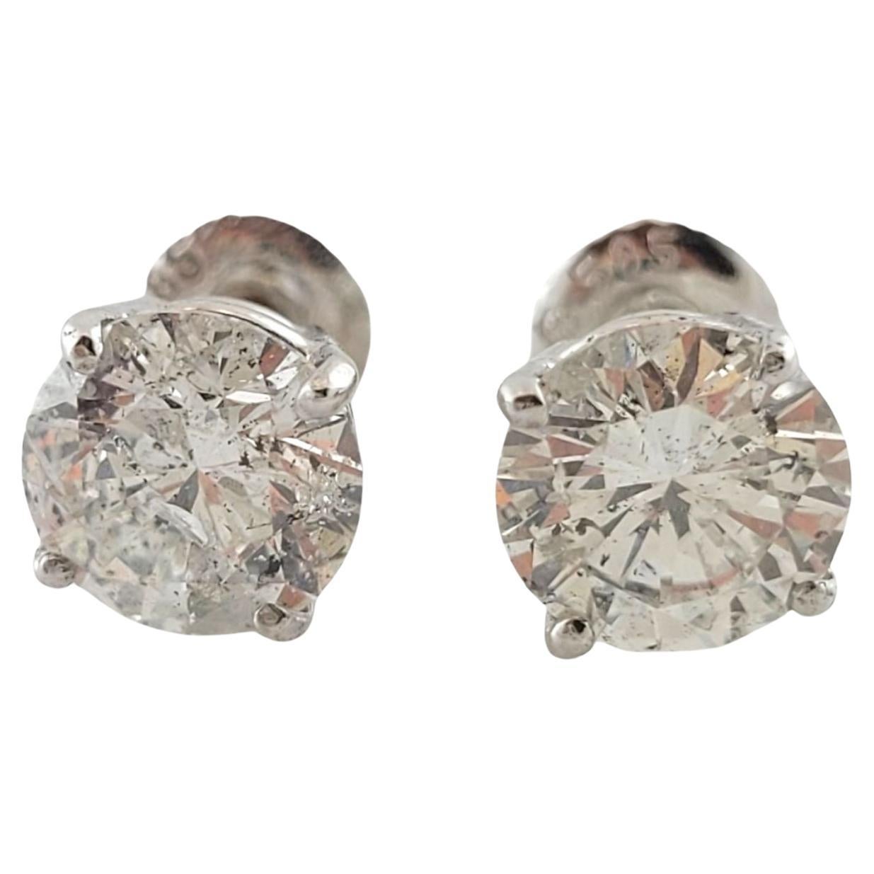 14K White Gold Diamond Stud Earrings #14850 For Sale