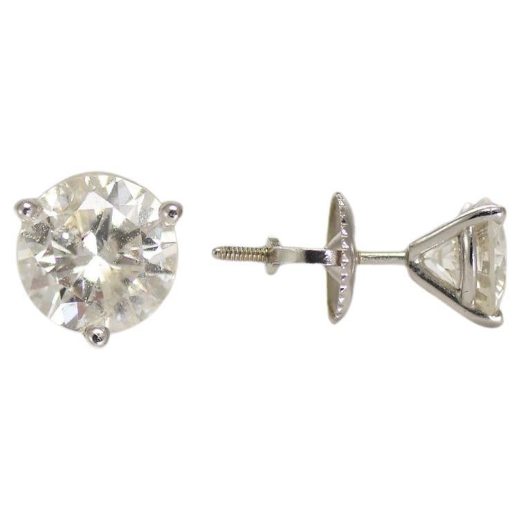 14K White Gold Diamond Stud Earrings 1.51ct