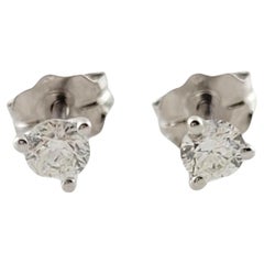 14K White Gold Diamond Stud Earrings #15896