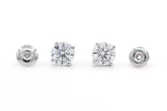 Pendientes de oro blanco de 14 quilates y diamantes 1,80 ctw Cierre de rosca