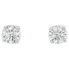 14K White Gold Diamond Stud Earrings 2.28 CTW
