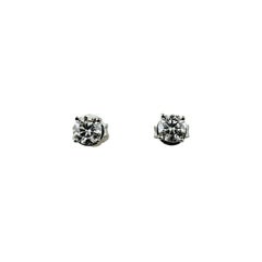14K White Gold Diamond Stud Earrings #23029