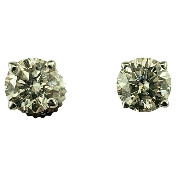 Orecchini con diamante in oro bianco 14K #23053