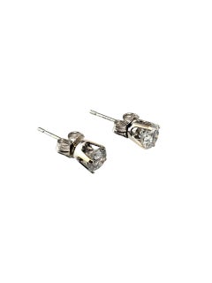14K White Gold Diamond Stud Earrings #23464