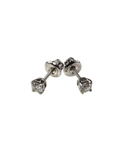 14K White Gold Diamond Stud Earrings #24173