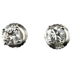14K White Gold Diamond Stud Earrings #24173