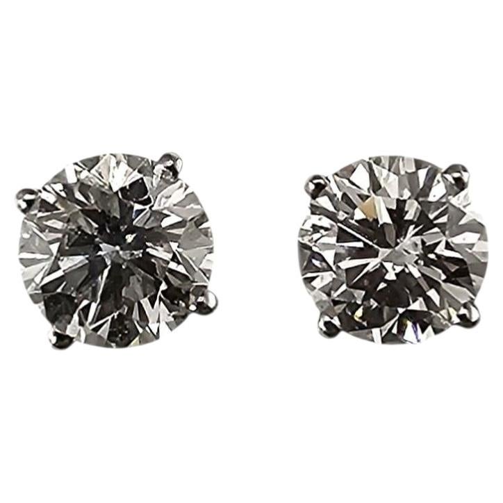 14K White Gold Diamond Stud Earrings #24934