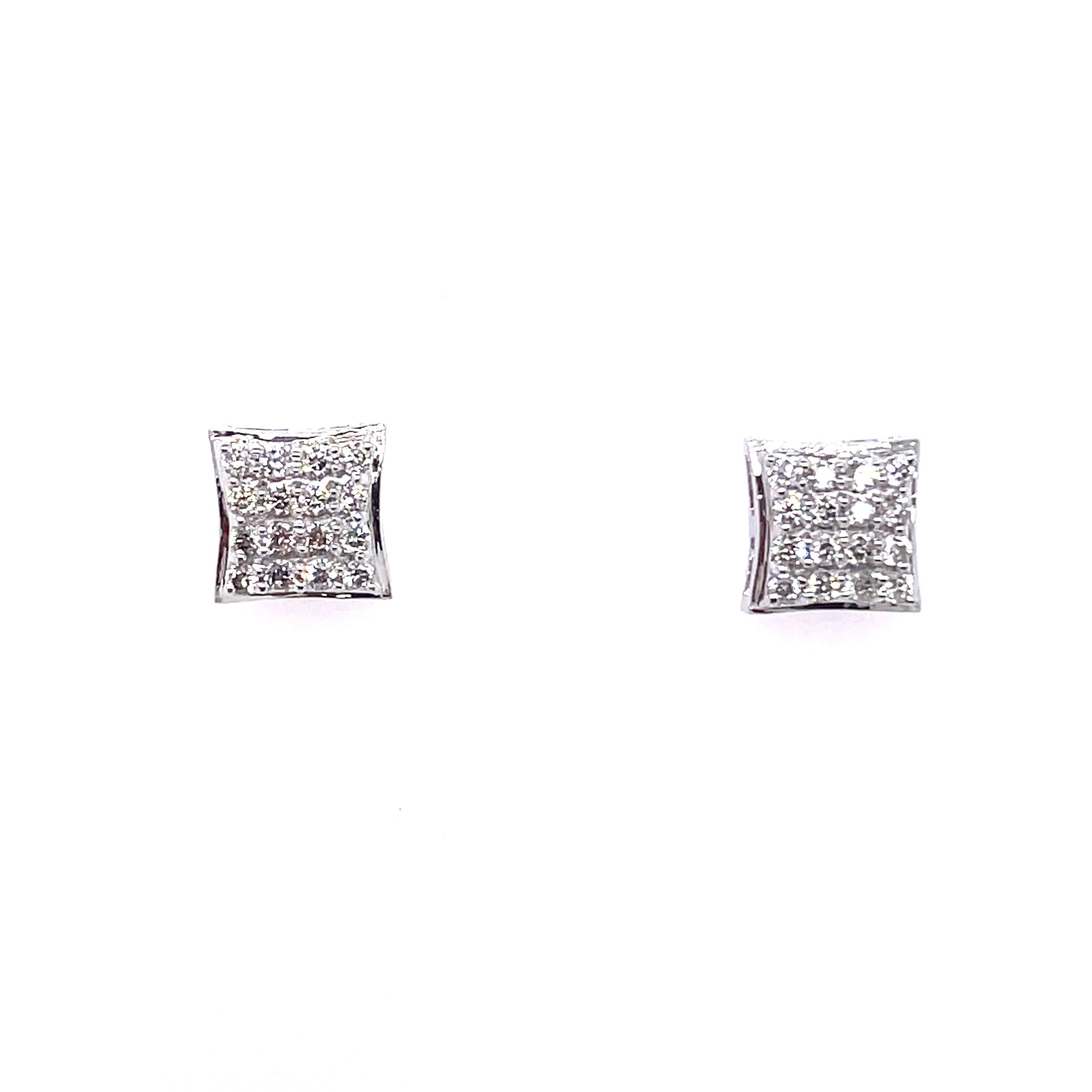 14k White Gold Diamond Stud Earrings 

Crafted with 14 karats of pure white gold, and weighing 3.45 grams, these earrings are a symphony of luxury and brilliance.

Each earring is graced with a mesmerizing array of diamonds totally weighing 0.48