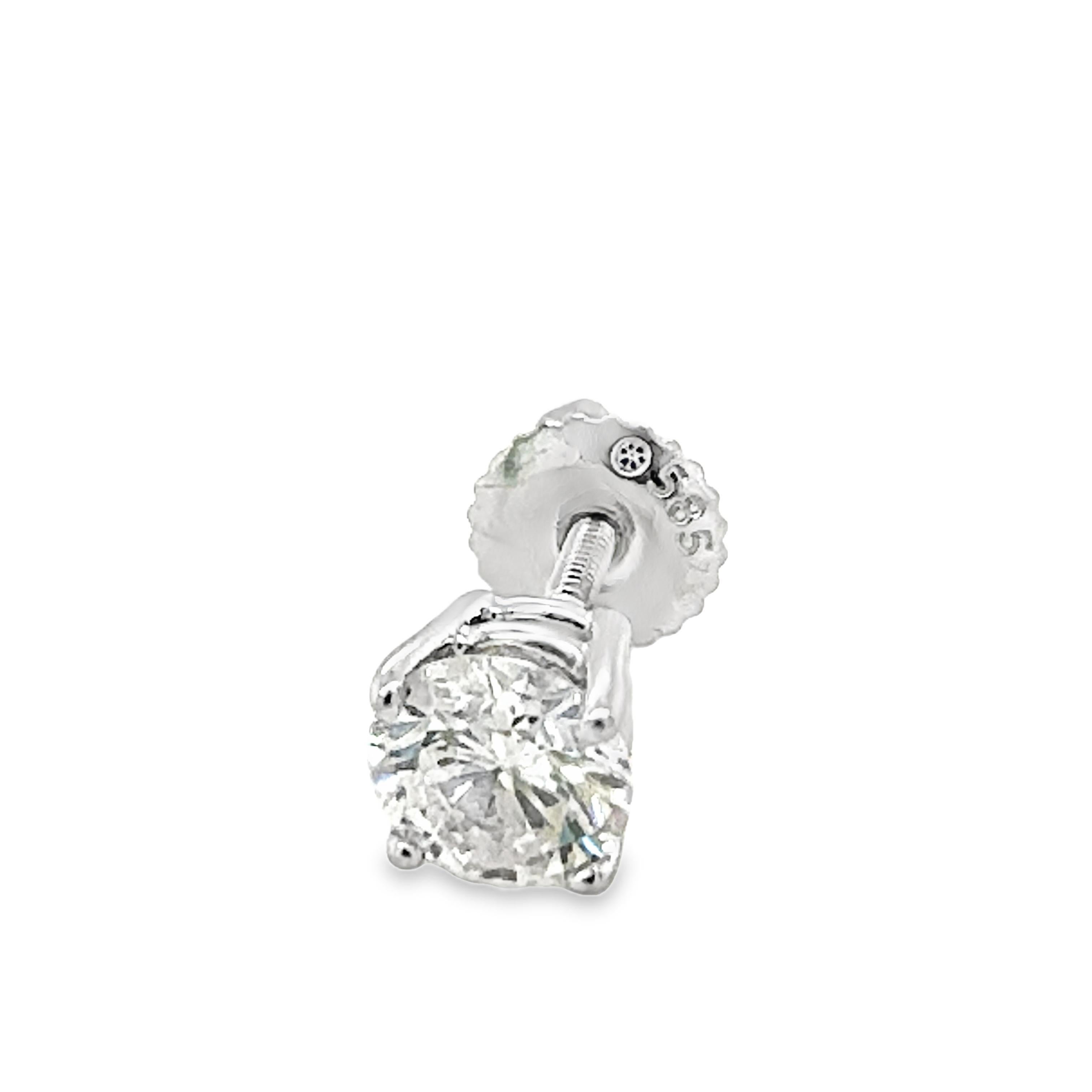 Taglio brillante Orecchini con diamante in oro bianco 14k in vendita