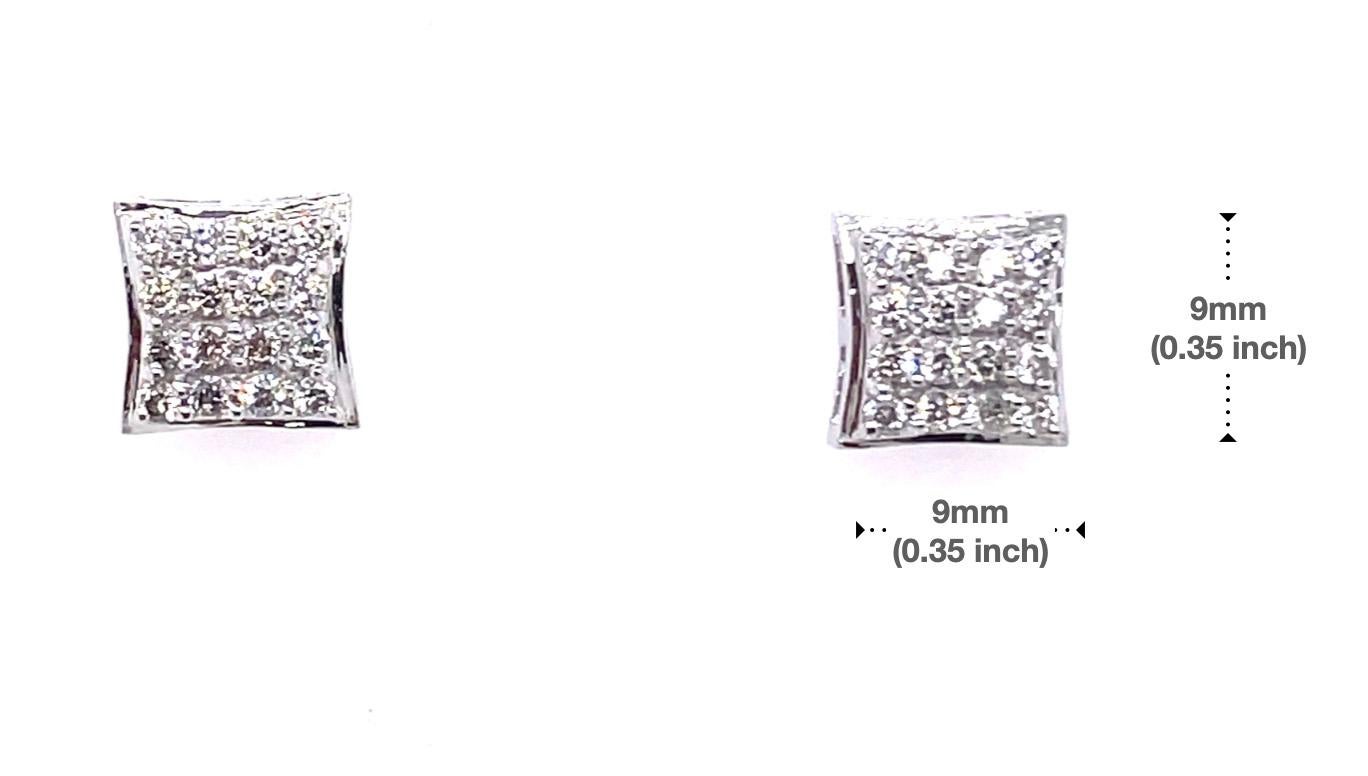Boucles d'oreilles en or blanc 14k avec diamants  en vente 1