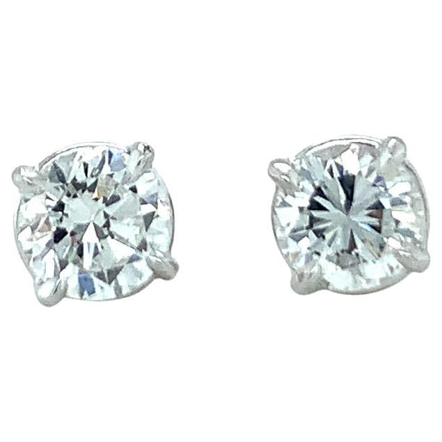 14K White Gold Diamond Stud Earrings