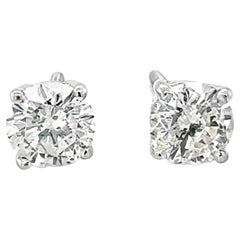 14k White Gold Diamond Stud Earrings