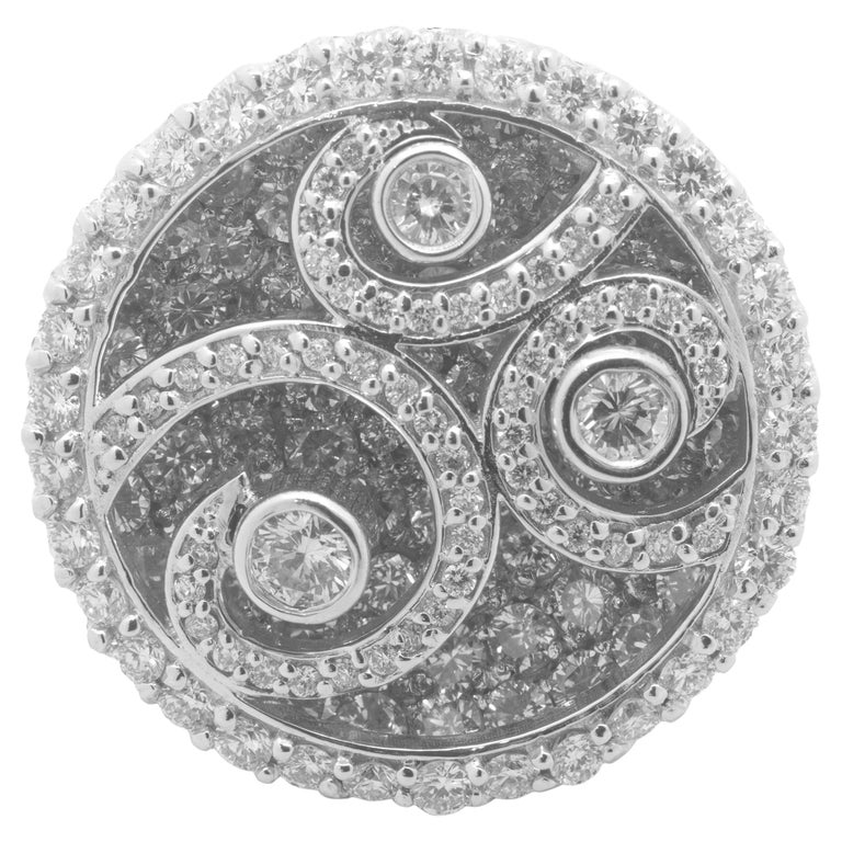 Diamond & 14k White Gold Mega Swirl Ring main image 1