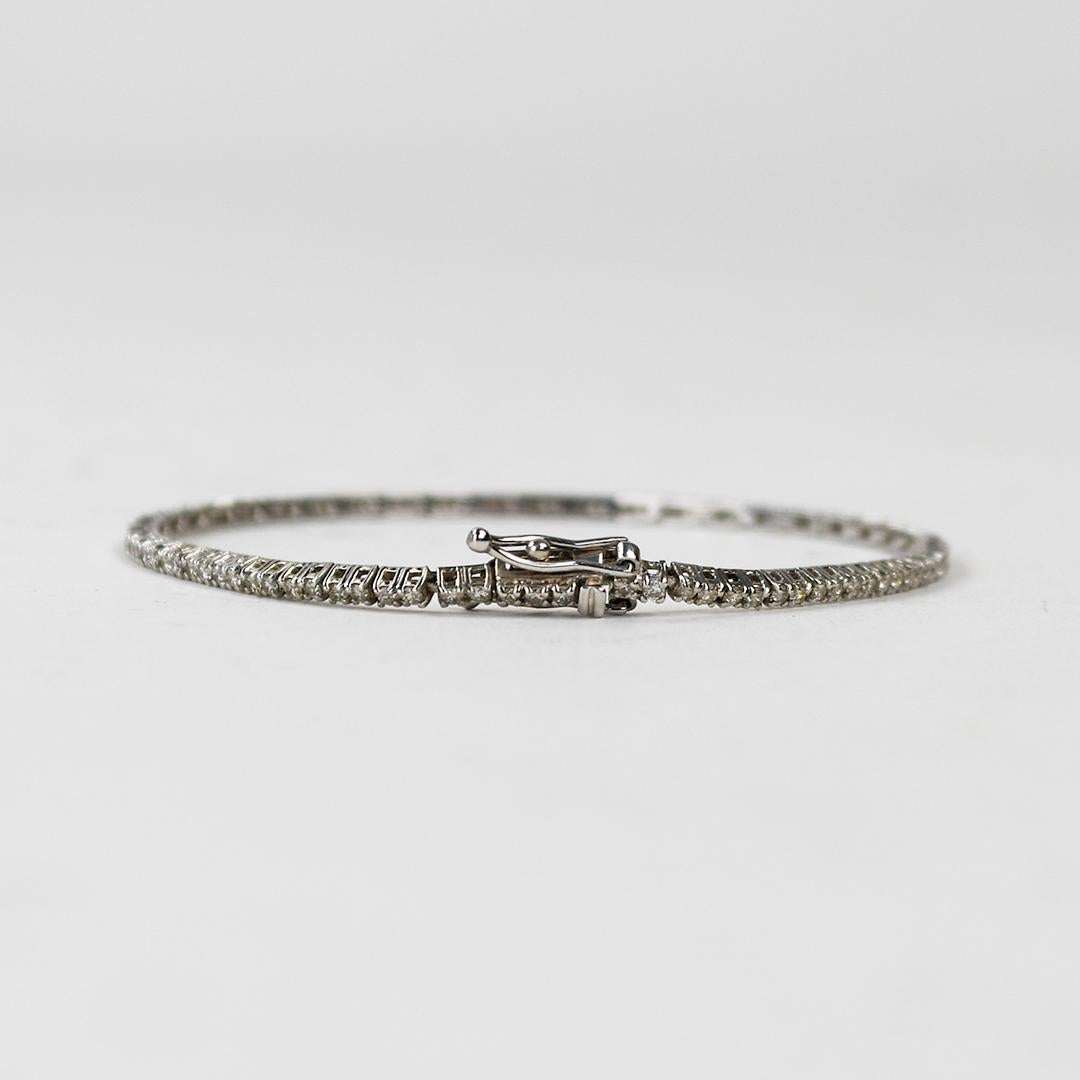 Bracelet de tennis en or blanc 14K avec diamants 0.50ct Excellent état - En vente à Laguna Beach, CA