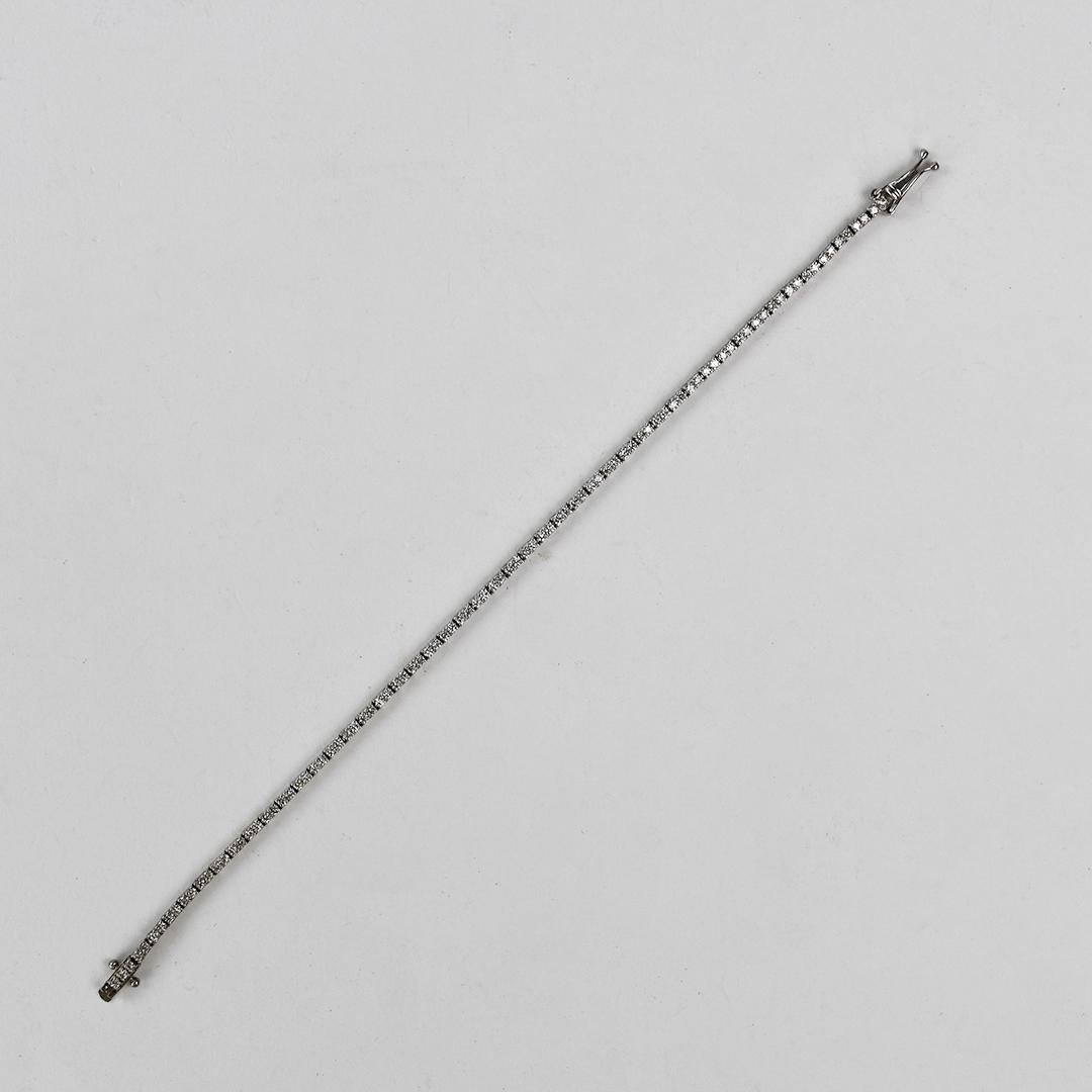 Bracelet de tennis en or blanc 14K avec diamants 0.50ct Unisexe en vente