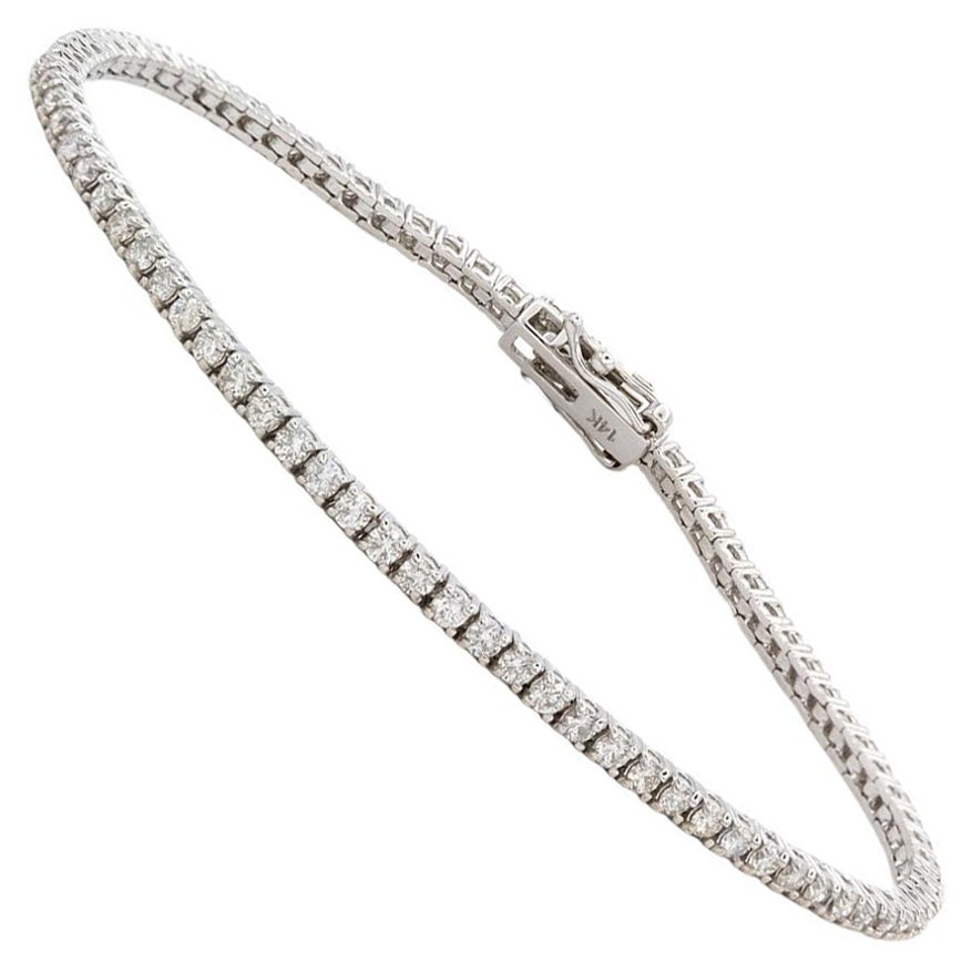 14k White Gold & Diamond Tennis Bracelet 2.06ctw G-H/VS2-SI1