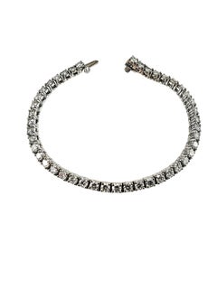 Pulsera de tenis con diamantes de oro blanco de 14 quilates #24785