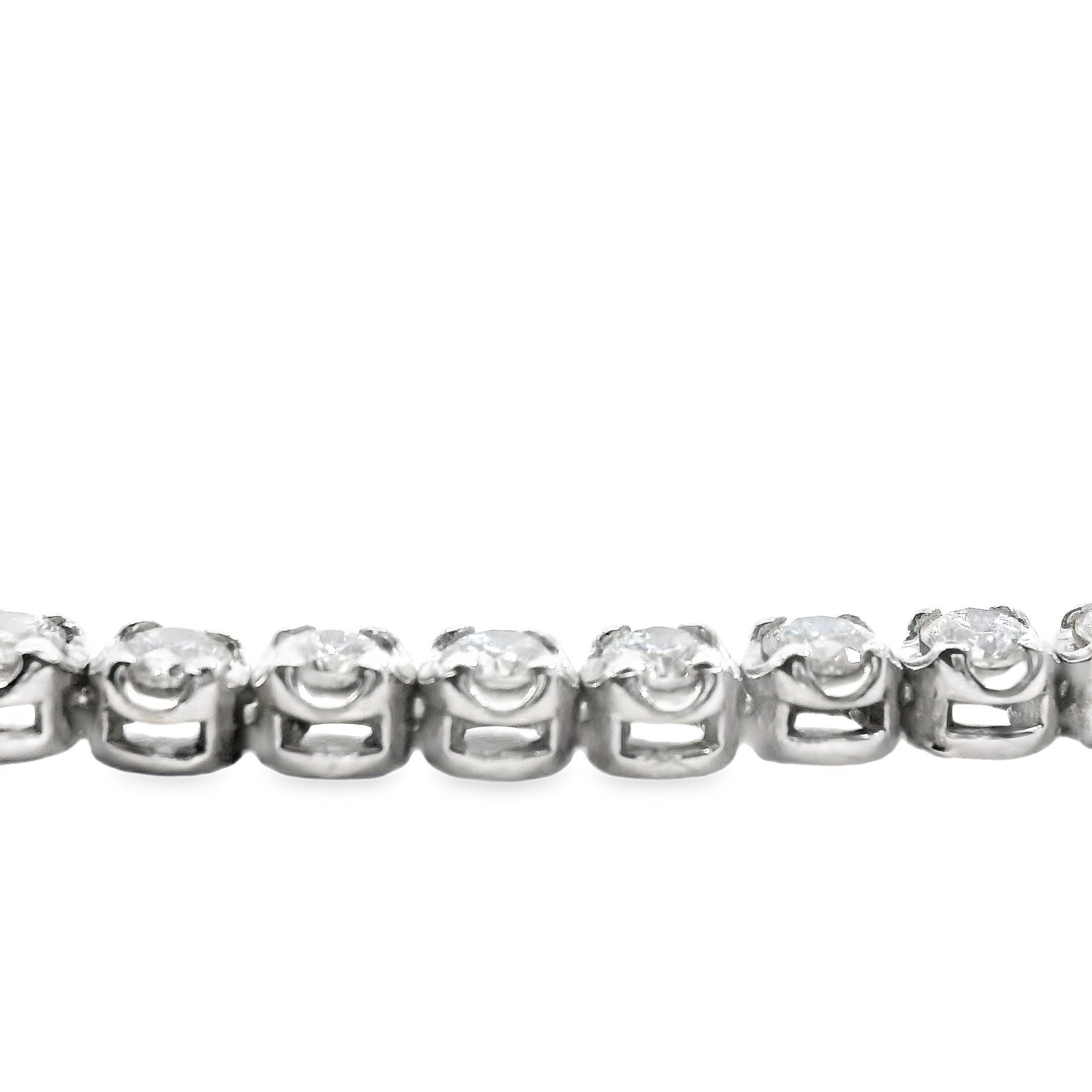 Round Cut 14k White Gold Diamond Tennis Bracelet 2mm 1.74 ct w/ Appraisal For Sale