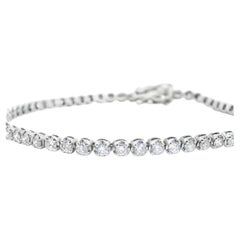 Bracelet de tennis en or blanc 14k diamant 2mm 1.74 ct w/ Appraisal